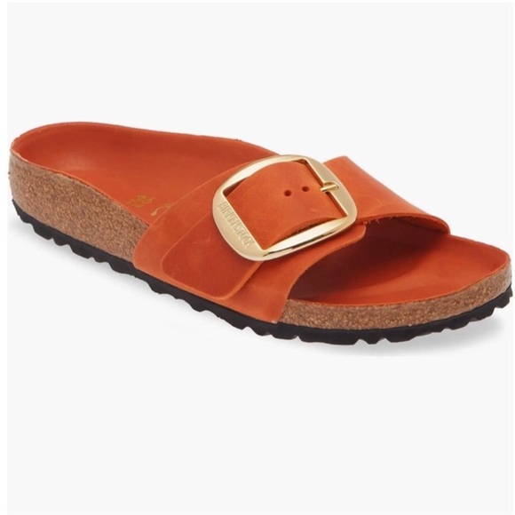 Birkenstock madrid big buckle slide sandals slide sandal in burnt orange 37 / 6 - Picture 1 of 10